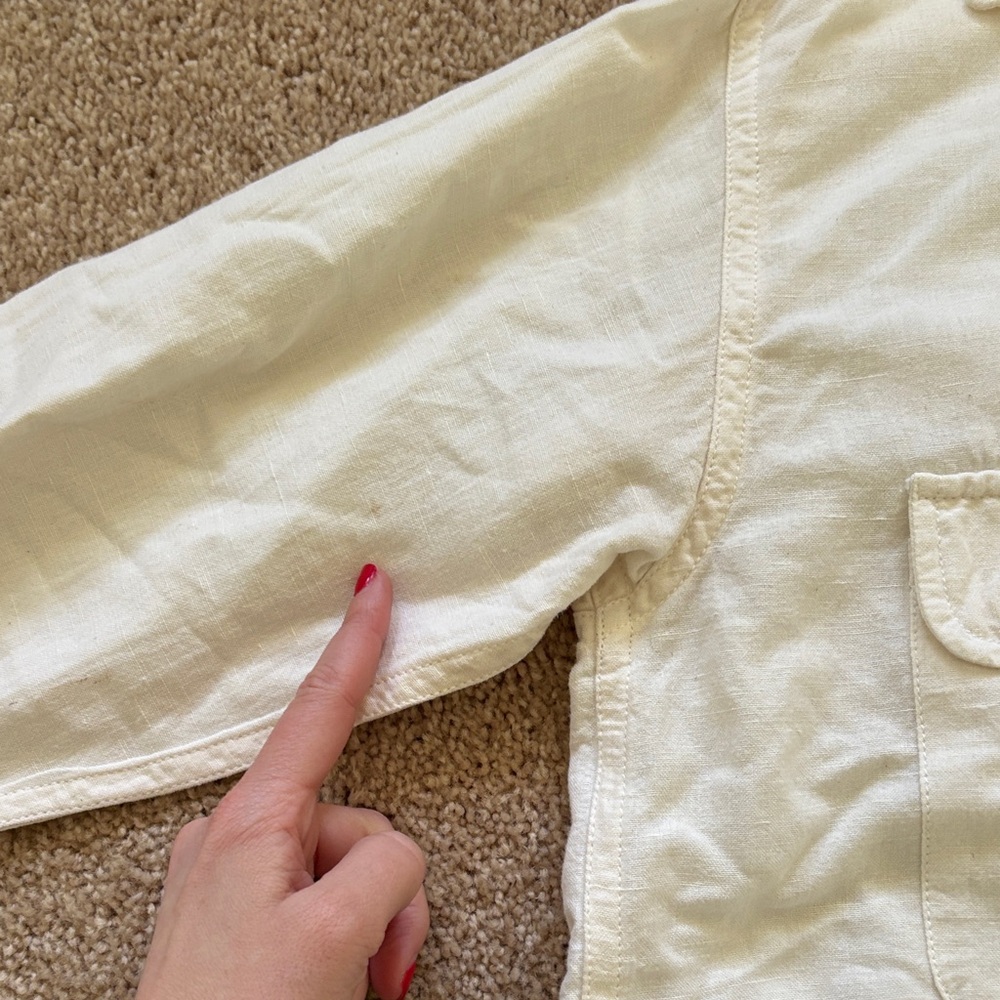 story MFG White Button-Up Shirt with Embroidered Accents*** pls see description - Picture 5 of 9